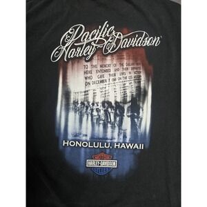 Harley Davidson Honolulu Hawaii Pearl Harbor Memorial T Shirt Large Black